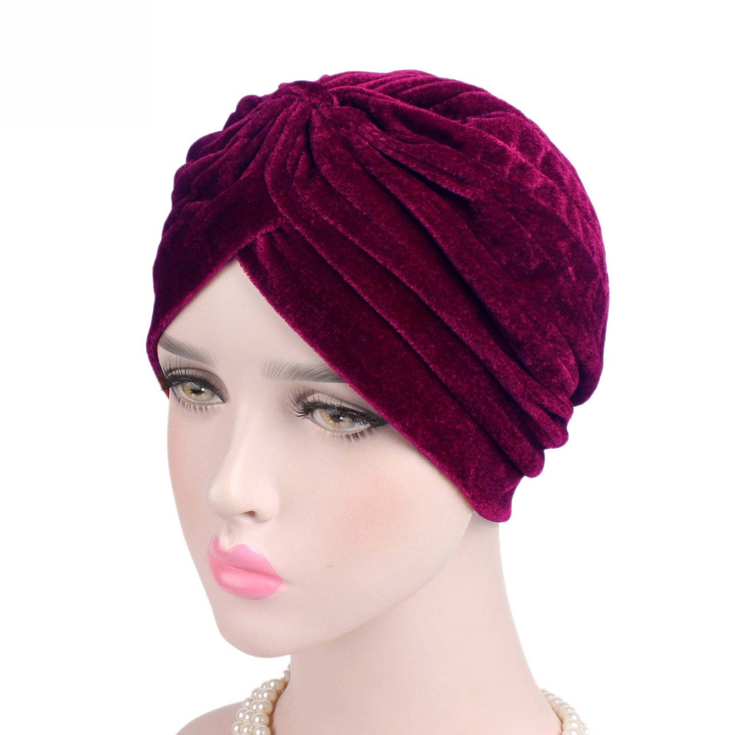 Baotou hat ear protection golden velvet warm Indian hat headdress hat