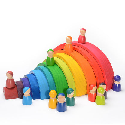 Solid Wood Arch Building Blocks with Eco-Friendly Paint