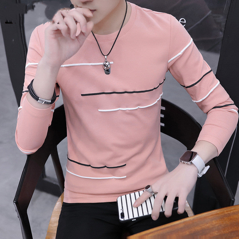 Men's Long-Sleeved Shirt New Korean Style Thin Bottoming Shirt