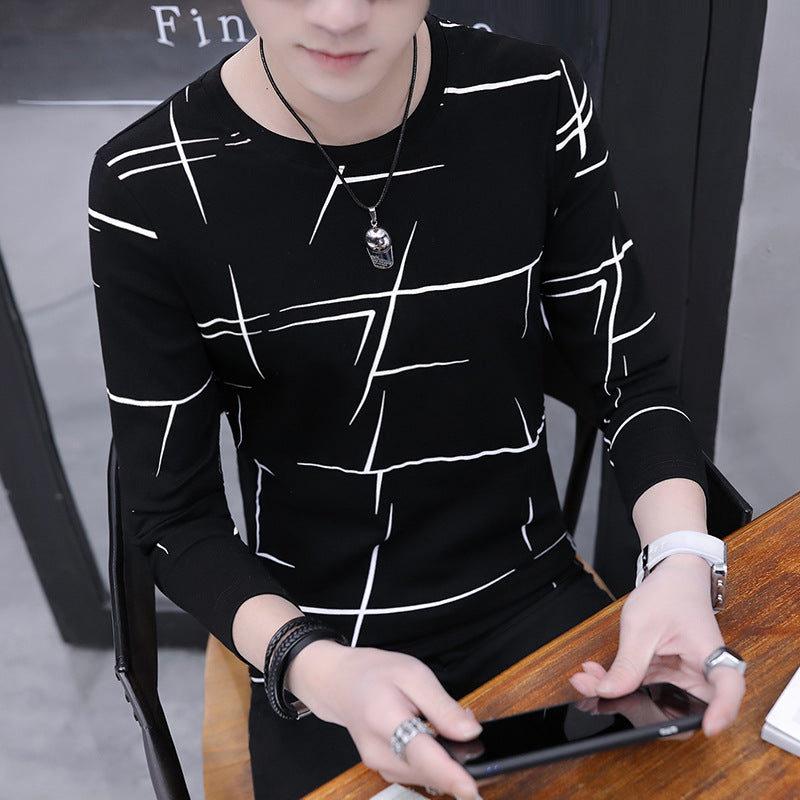 Men's Long-Sleeved Shirt New Korean Style Thin Bottoming Shirt