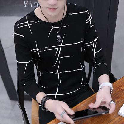 Men's Long-Sleeved Shirt New Korean Style Thin Bottoming Shirt
