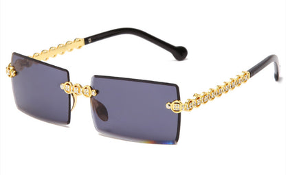 Point Diamond Fashion Cut Edge Ladies Sunglasses