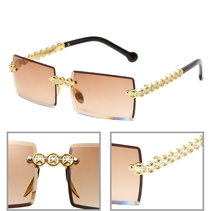 Point Diamond Fashion Cut Edge Ladies Sunglasses
