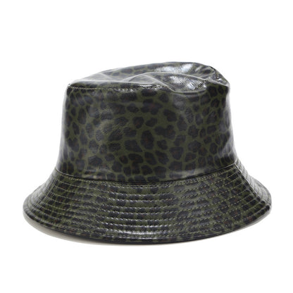 European And American Trend Leopard Print Double-Sided Fisherman Hat Outdoor Leisure Wild Basin Hat Fashion Hat