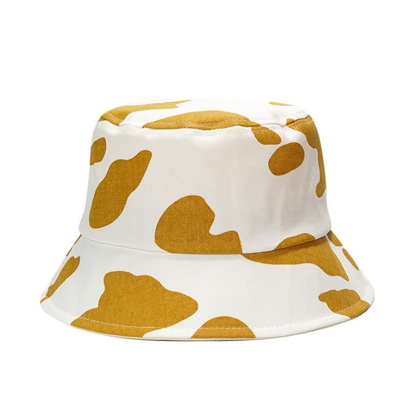 Cow Pattern Hat Female Leisure Outdoor Sunbath Hat Korean Spring And Summer Couple Fisherman Hat Japanese Fashion Sun Hat