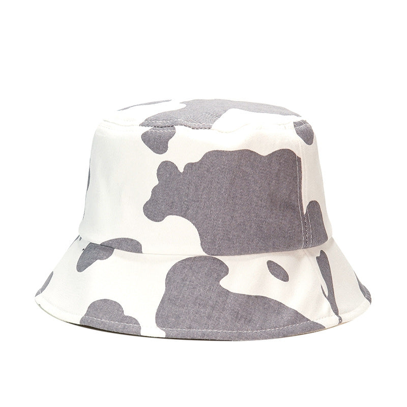 Cow Pattern Hat Female Leisure Outdoor Sunbath Hat Korean Spring And Summer Couple Fisherman Hat Japanese Fashion Sun Hat