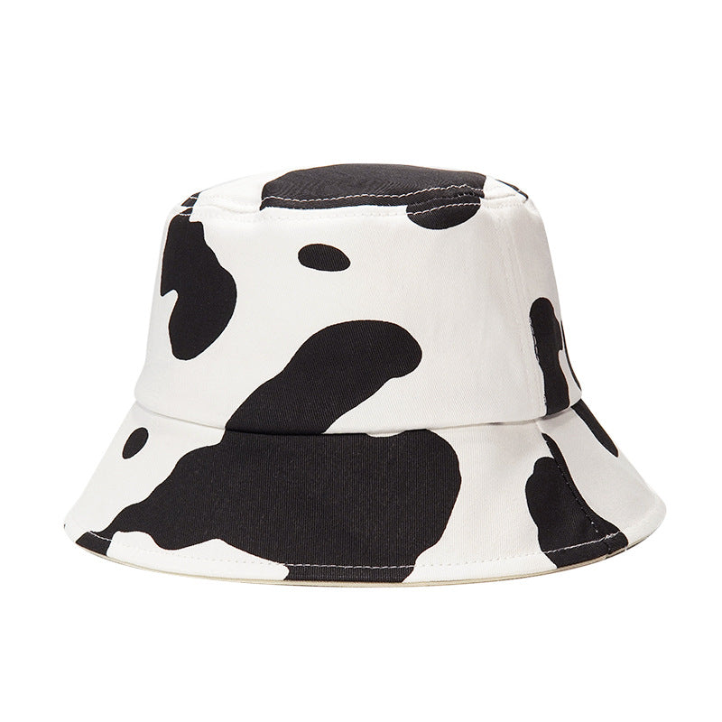 Cow Pattern Hat Female Leisure Outdoor Sunbath Hat Korean Spring And Summer Couple Fisherman Hat Japanese Fashion Sun Hat