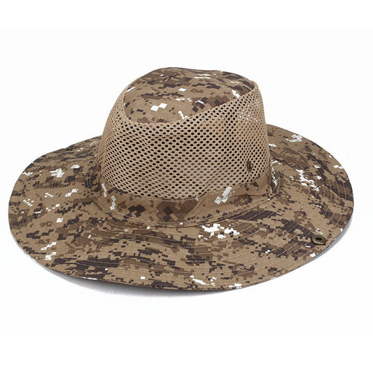 Spring And Summer Windproof Sunshade Outdoor Leisure Hat Breathable Sandal Hat Sunscreen Big Edge Male And Female Hat Camouflage Hat