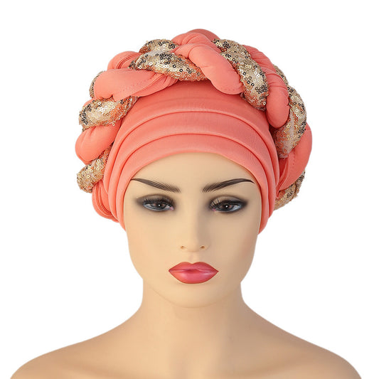 Space layer sequin braid hat fashion African hat