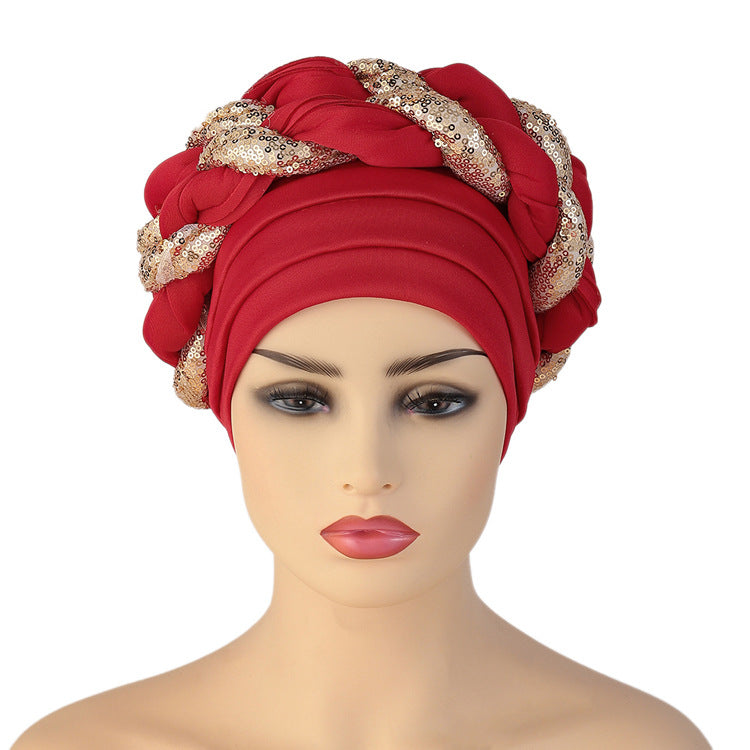 Space layer sequin braid hat fashion African hat