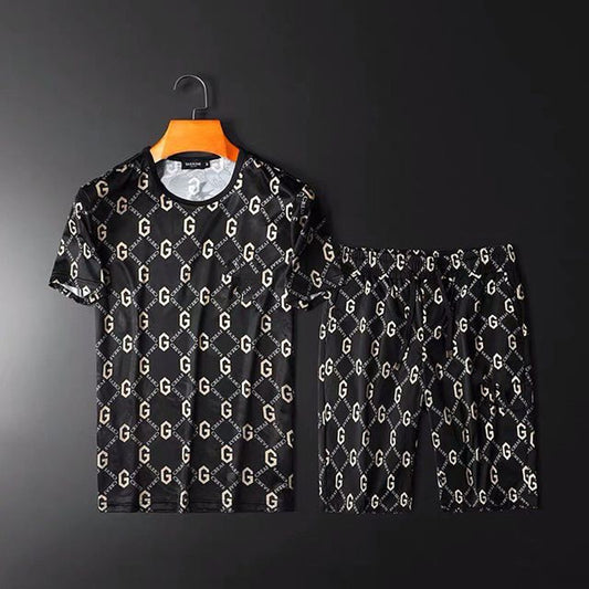 New Summer Cool Sports and Leisure Shorts Men's Running Training Pants and T-shirt Suits