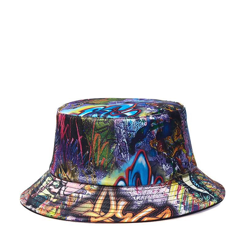 Graffiti Print Fisherman Hat Hip-Hop Disc Hat