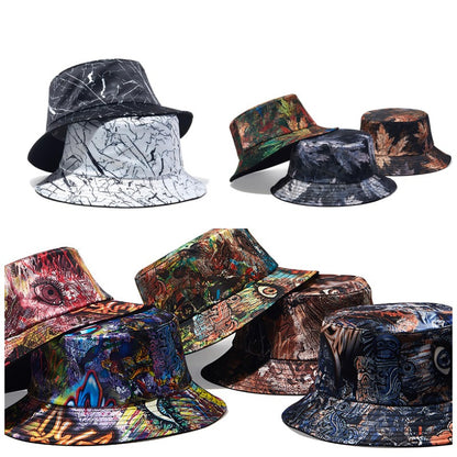 Graffiti Print Fisherman Hat Hip-Hop Disc Hat