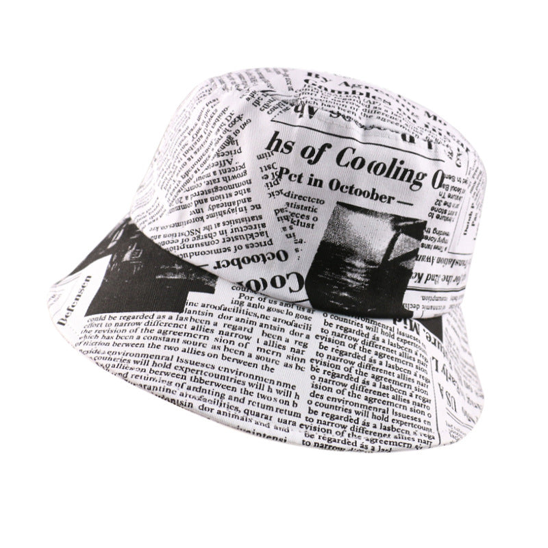 Men And Women Do Old Newspaper Pattern Printing Sun Hat