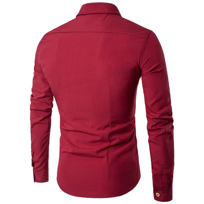 Double-breasted long sleeve shirt