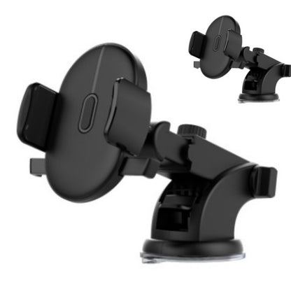 Black car phone holder with suction cup on a white background