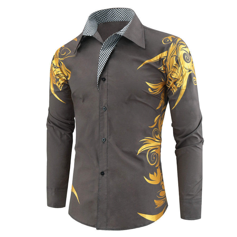 Fashion bronzing printed shirt