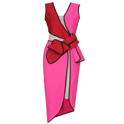 Women's Clothing Slim Fit Patchwork Casual Irregular Dress