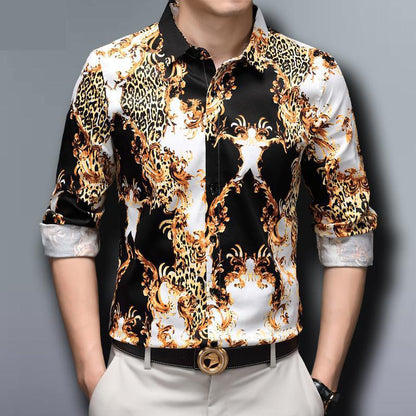 Chinese style floral shirt