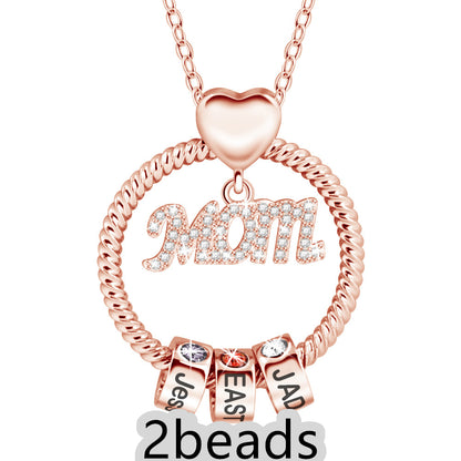 Mother's Day Gift Personalized Circle Pendant with Custom Beads Birthstone Pendant