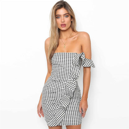 Off-the-shoulder hip dress
