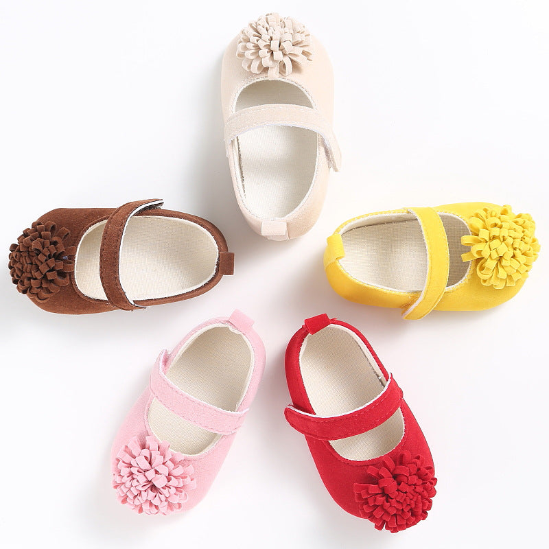 Baby colored flower toddler shoes, baby shoes soft soled shoes
