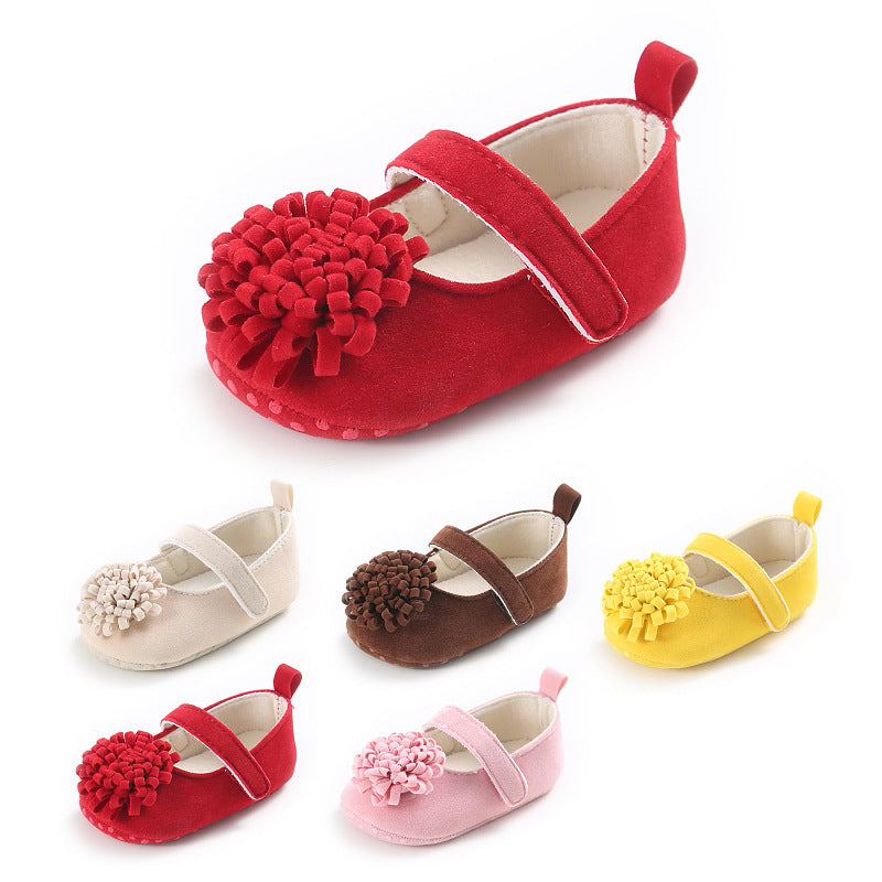 Baby colored flower toddler shoes, baby shoes soft soled shoes