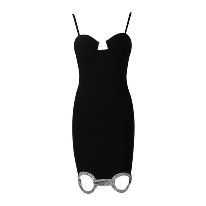 Women's Clothing Socialite Slim Fit Hip Spaghetti Straps Bandage Dress