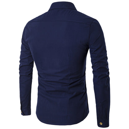 Double-breasted long sleeve shirt