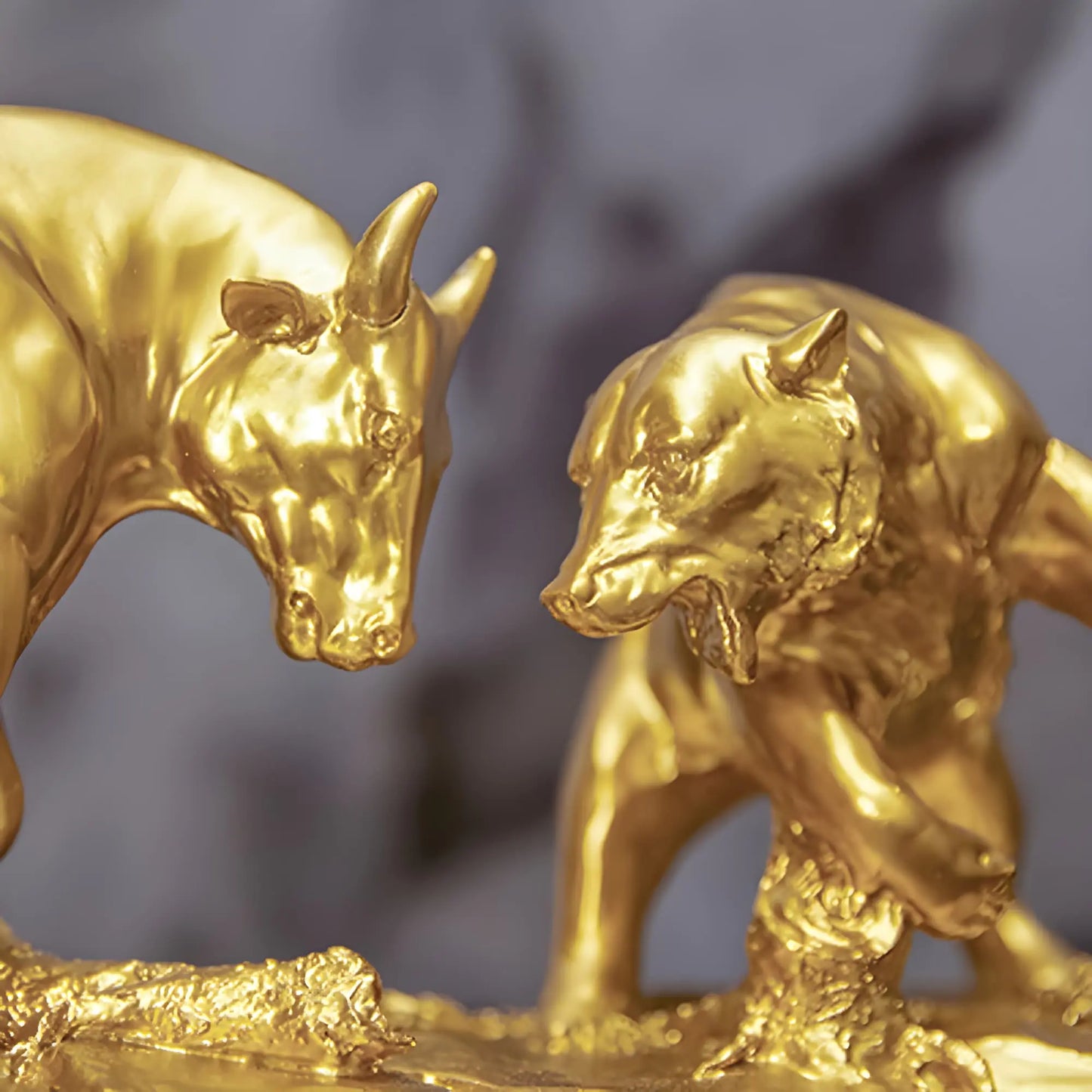 7-inch Bronze Bull and Bear Statue | Finance & Office Decor