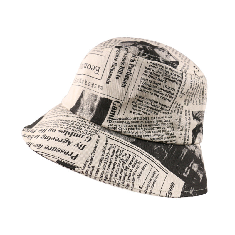 Men And Women Do Old Newspaper Pattern Printing Sun Hat