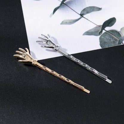 New Arrival Metal Skull Hand Hair Clips For Women Fashion