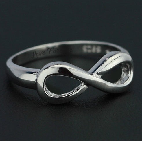 S925 Infinite Symbol Jewelry Personalized Name Carving Ring Ornament