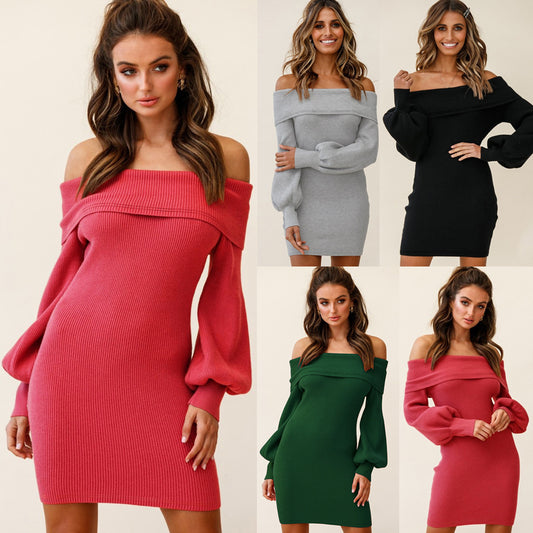 Sexy  Lantern Sleeves  Strapless Dress