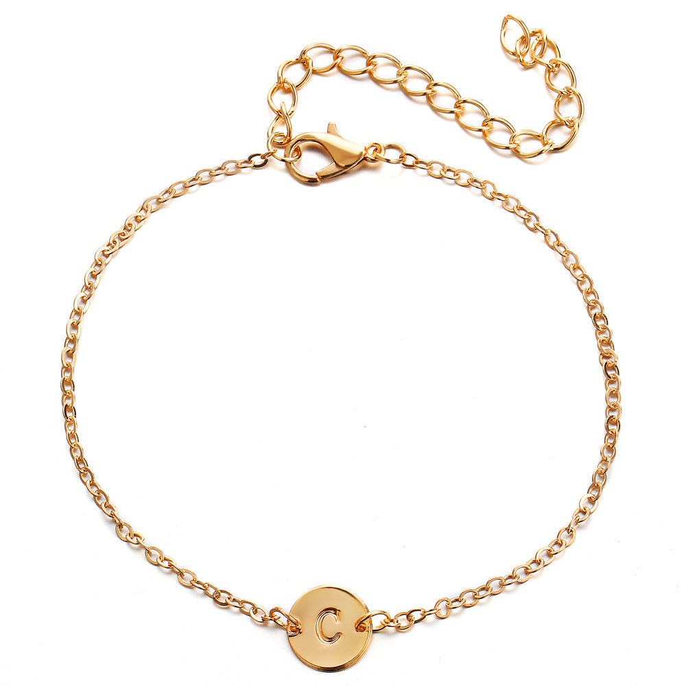 ashion Letter Bracelet & Angle For Women Simple Adjustable Gold Color Name Bracelets Pulseras Mujer Jewelry Party Gifts