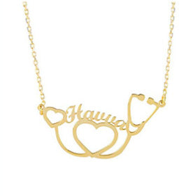 Personality Stethoscope Name Necklace Jewelry Stainless Steel