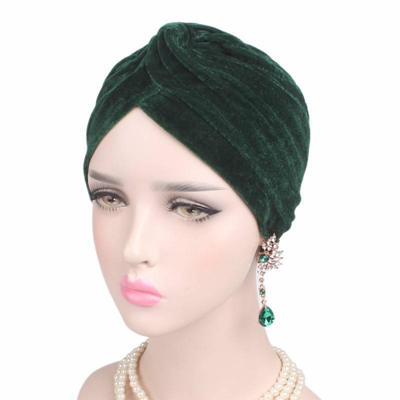 Baotou hat ear protection golden velvet warm Indian hat headdress hat