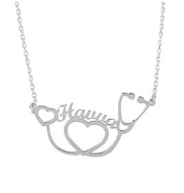 Personality Stethoscope Name Necklace Jewelry Stainless Steel