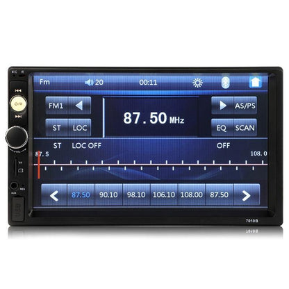 Car stereo radio with digital display on a white background