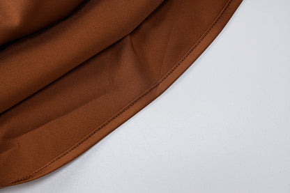 Solid Color  Off-the-shoulder Lantern Sleeve Tube Top Pleated Hip Dress