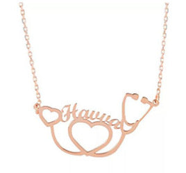 Personality Stethoscope Name Necklace Jewelry Stainless Steel