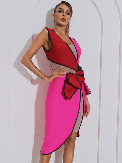 Women's Clothing Slim Fit Patchwork Casual Irregular Dress
