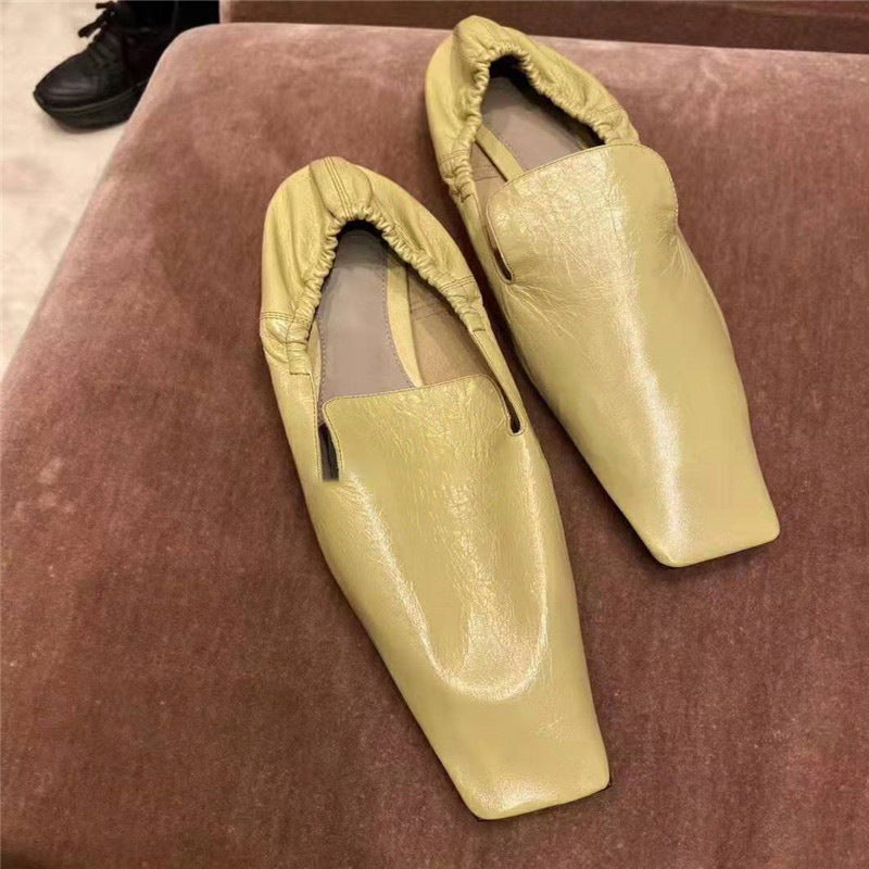 Flat men Head Retro Shallow Mouth Soft Sole Single Shoes