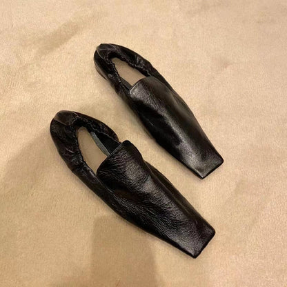 Flat men Head Retro Shallow Mouth Soft Sole Single Shoes