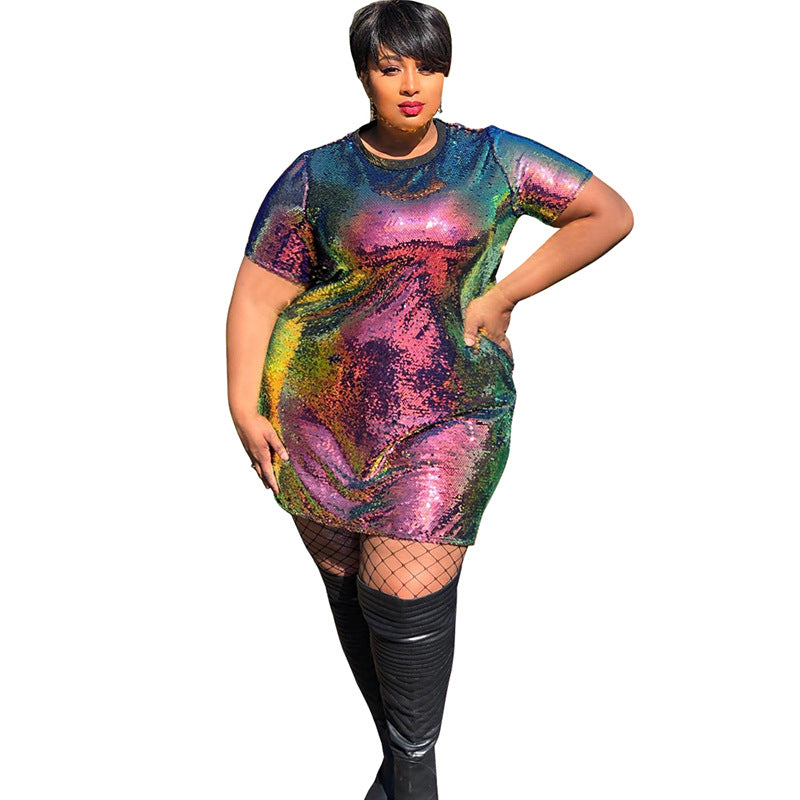 Summer Ladies Clothing Party Club Sequin Dress