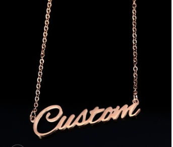 Personalized Antique English Personalized Name  For Women Gold Silver Color Stainless Steel Chain Pendant Necklace Jewelry