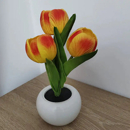 Bonsai Tulip Flower LED Night Light | Battery Powered Lamp