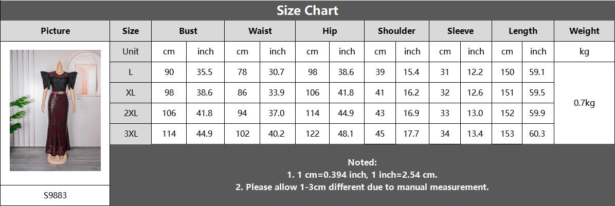 Sequined Christmas Women's Clothing Plus Size Dress