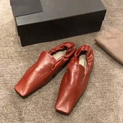Flat men Head Retro Shallow Mouth Soft Sole Single Shoes