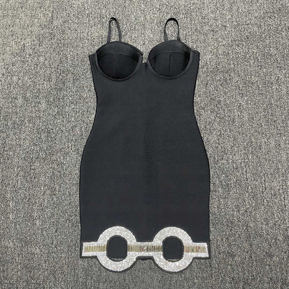 Women's Clothing Socialite Slim Fit Hip Spaghetti Straps Bandage Dress